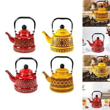 Large 2.5L Enamel Tea Kettle Teapot Tableware No Whistling Glazed Easy Clean