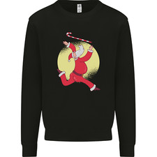 Santa Baton Twirling Christmas Gymnastics Xmas Kids Sweatshirt Jumper