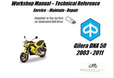 Piaggio Gilera DNA50   Service Repair Workshop Manual USB 2003 - 2011