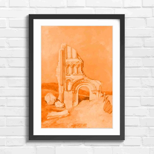 Ruined stone arch - ruined, with