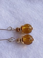 Doll Bead Earrings Vintage Glass Beads Antique Jewellery Bru Jumeau Bisque 1.5cm
