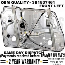 VW Passat B5 Front Left Passenger Side Window Regulator + Panel