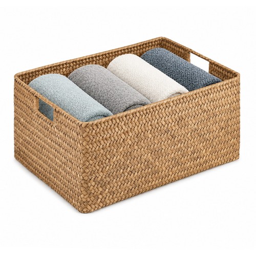 Seagrass woven storage basket - woven,