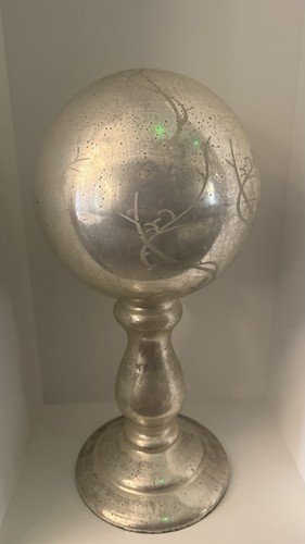 Large silver decorative globe - large,
