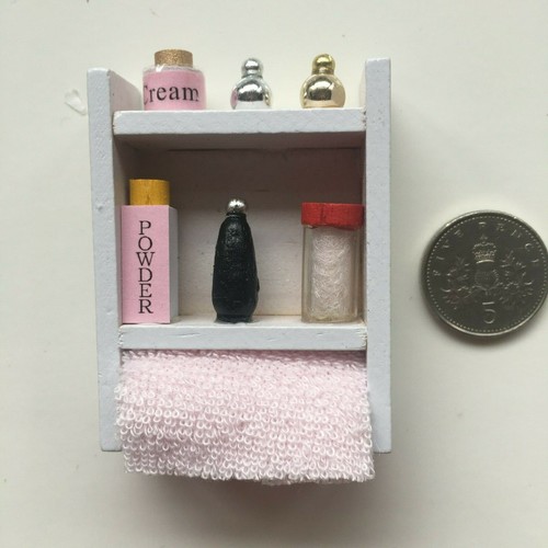 Dolls house bathroom shelf set - dolls,