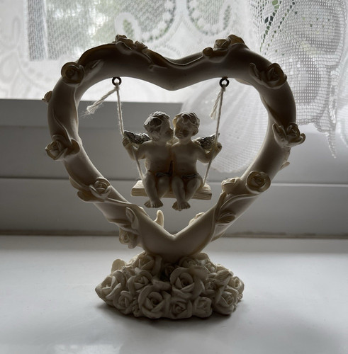 Vintage cream cherub swing - vintage, on