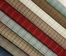 Porter + Stone Wool Effect Bamburgh Check Tartan Plaid Curtain Upholstery Fabric