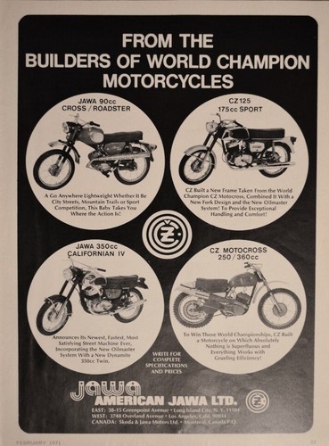 1971 jawa motorcycle print - 1971, cz
