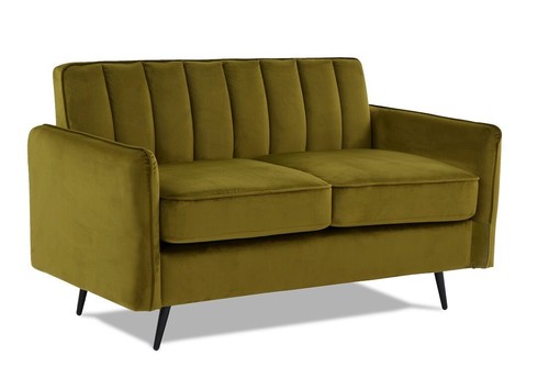 Velvet seater sofa - sofa, olive