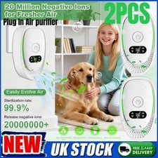 2PCS Air Purifier for Bedroom Smokers Plug-in Negative Ion Generator Air Cleaner
