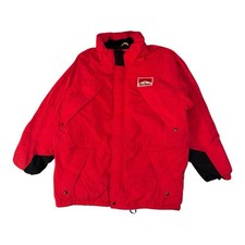 Marlboro Down Jacket Mens XL Red 90s Vintage Country Store Puffer Coat Adventure
