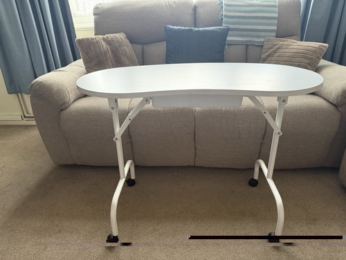 White folding portable desk - white,