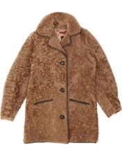 NURSEYS Womens Shearling Coat UK 10 Small  Brown Sheepskin AK10