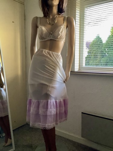 Vtg white sheer nylon deep - vtg,