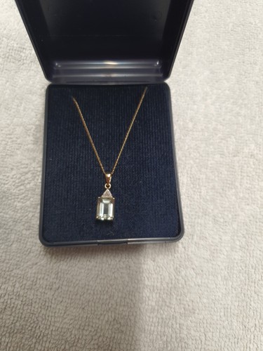 9ct gold green amethyst with - gold,