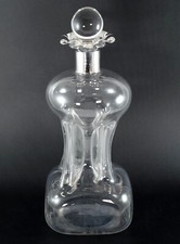 ANTIQUE SILVER COLLAR GLUG GLUG GLASS DECANTER JOHN GRINSELL & SONS 1906