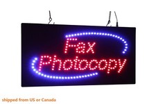 Fax Photocopy Sign, TOPKING Signage, LED Neon Open, Store, Window, Shop, Display