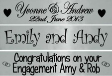 PERSONALISED SILVER WEDDING ANNIVERSARY ENGAGEMENT BANNER PARTY DECORATIONS