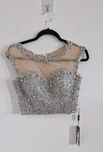 Pia michi beaded crop - beaded, size