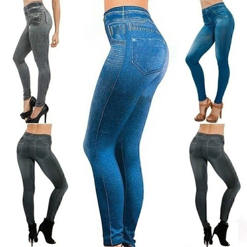 Womens denim look pencil pants - denim,