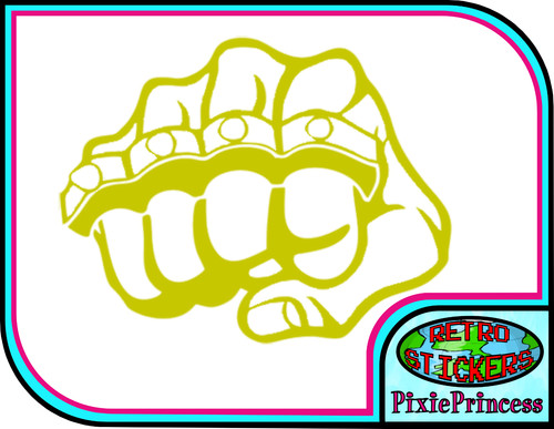 Knuckle brass vinyl sticker - knuckle, d