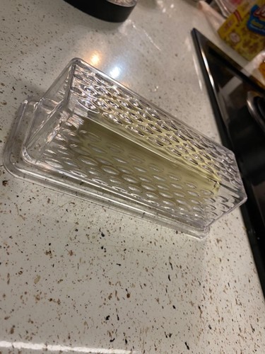 Clear plastic butter dish - butter,