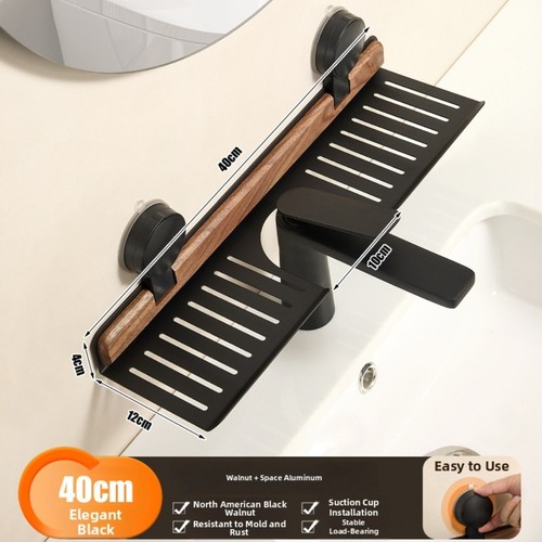 Walnut wood storage rack - walnut,