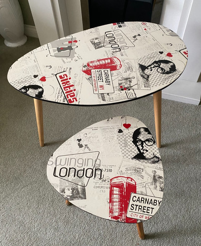 Retro style decoupage oval - style,