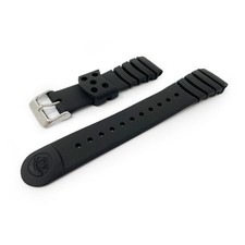 Genuine Seiko Watch Strap Black Replacement Silicon Rubber 4KR3JZ with SS Buckle