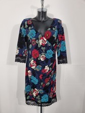 Gina Bacconi Navy Floral Lace