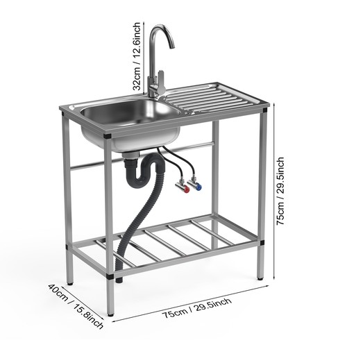Stainless steel utility - stainless, sink