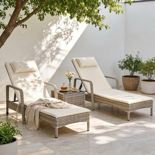 Dove grey rattan - grey, reclining