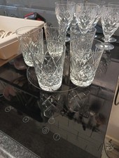 Set of 5 Royal Brierley 'Braemar' Cut Crystal Tumbler Glasses - 8.5cm