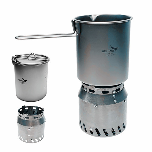 Titanium wood gasifier - titanium, siphon