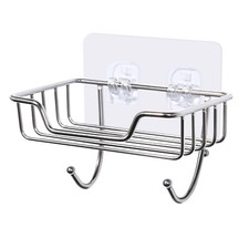 Stainless Steel Soap Dish Holder Shower Soap Case Tray Strong Sticky Bathroom