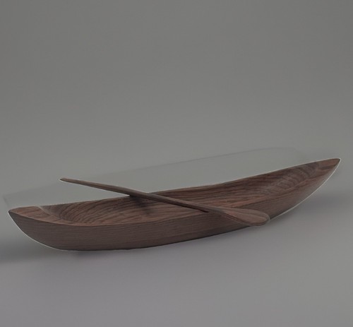 Miniature wooden skiff row - miniature,