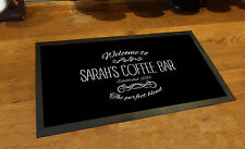 Personalised with any name Welcome Coffee shop Bar runner counter mat