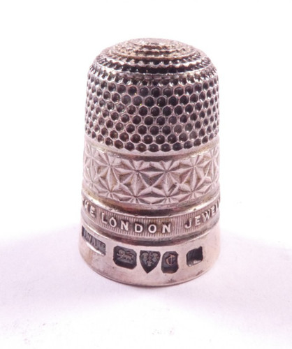 Antique silver thimble chester - silver,