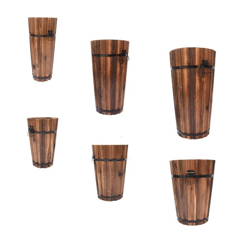 Wooden barrel planter for - barrel,