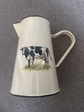 Vintage Enamel Jug with Cow