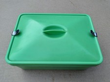Vintage  Coracle #1661 Picnic Containers Lunch Boxes light green 19x14x9cm