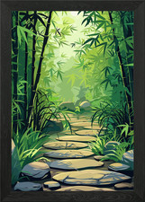 Bamboo Zen Garden Japan Framed