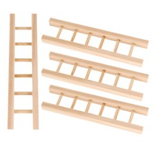  4 Pcs Miniature Wooden Ladder Dollhouse Diy Landscape Decor Ornament Stair