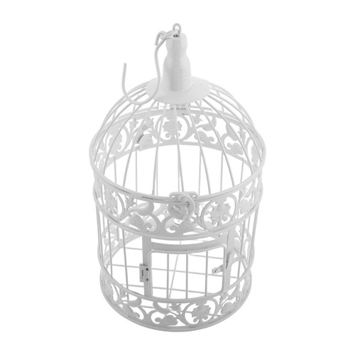 White iron birdcage - white,