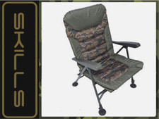Carp fishing chair Skills Tackle Camo padded adjustable legs Nash Avid Solar Fox