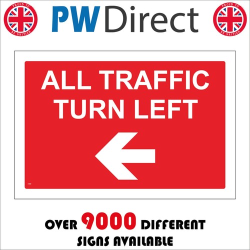Sign all traffic turn - sign, left