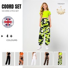 Girls Kids Neon Crop Top Army