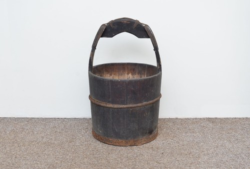 Old vintage wooden - rice, bucket