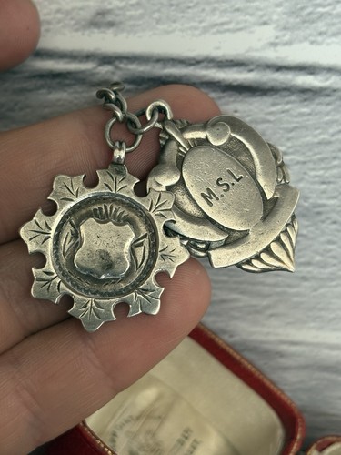 Sterling silver shield fobs - sterling,