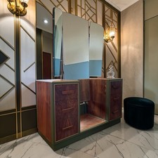 Vintage Art Deco Burr Walnut